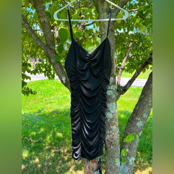 Blashe Black & Gold Spaghetti Strap Dress, size Large - Picture 3 of 6